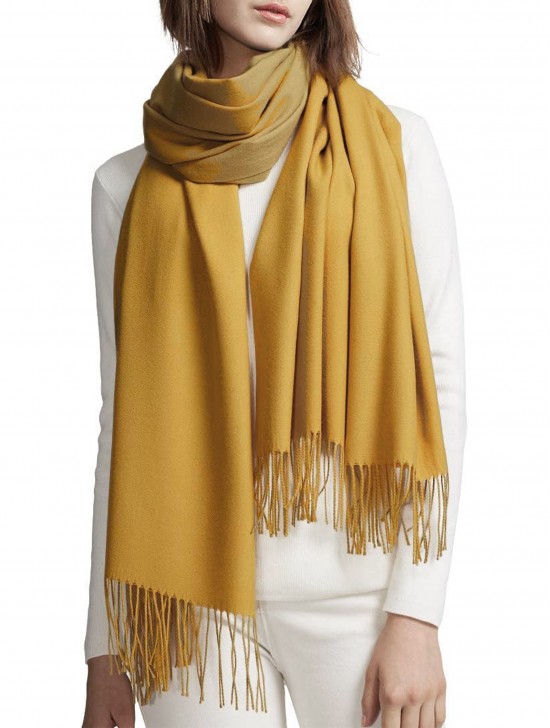 Premium Cashmere Feeling Solid Color Scarf W/ Tassels